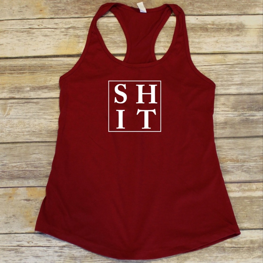 Shit - ladies fitted red racerback tank top